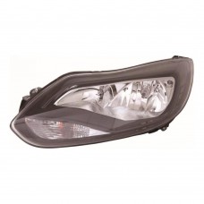 Ford Focus 2011-2014 Black Inner Halogen Head Lamp Unit Passenger Side